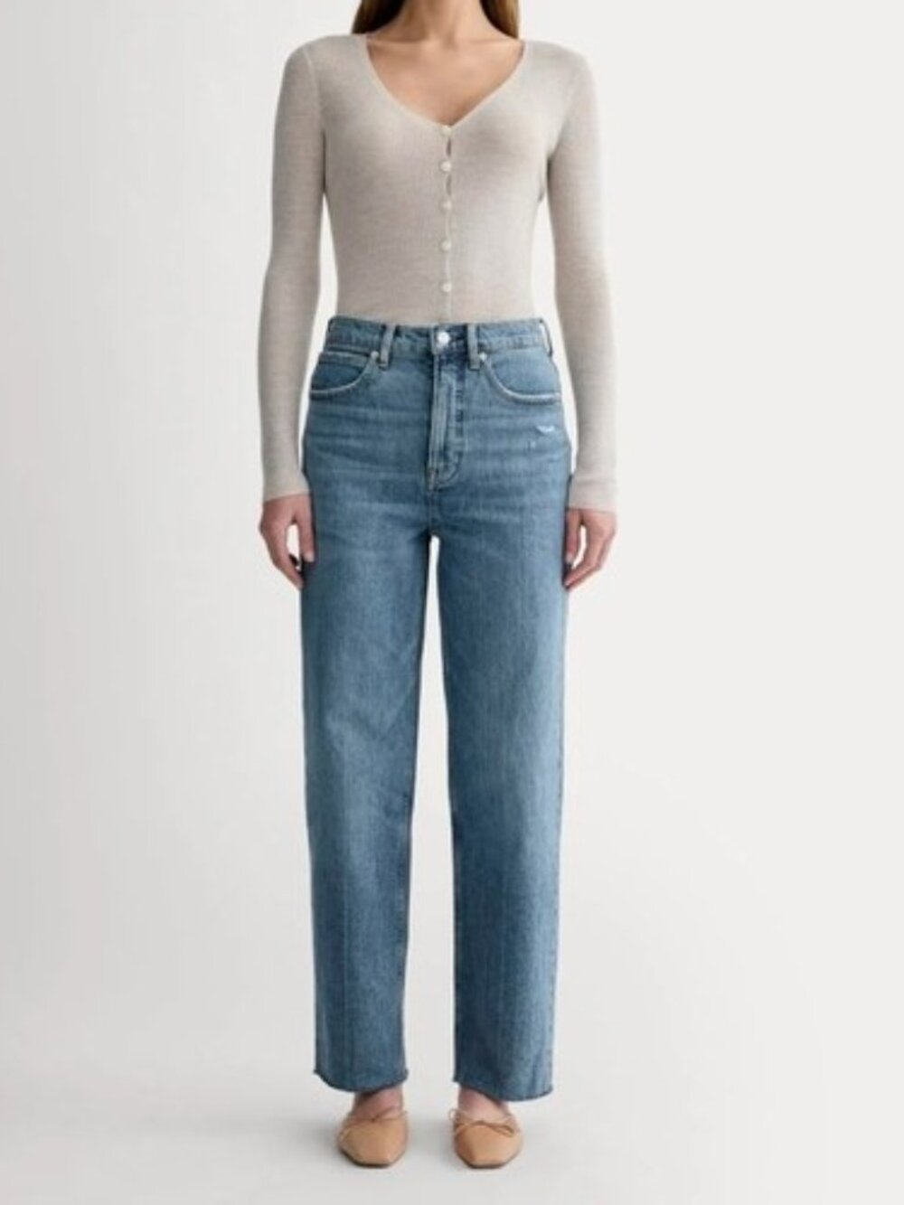 Everlane The Way High Straight Leg Jeans Light Blue Size 26